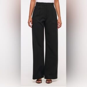 A&F Sloane Tailored Pant - Black Wide-Leg High-Waisted Pants